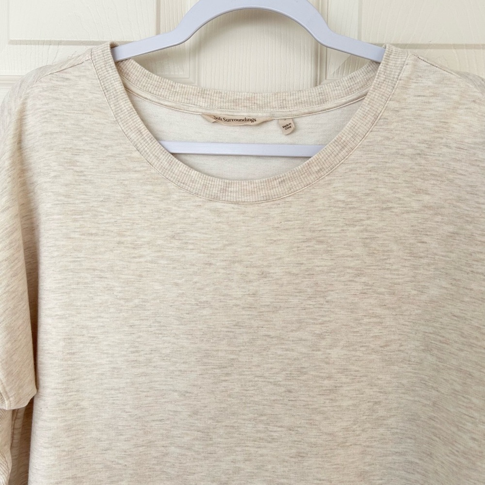 Soft Surroundings Ivory Asymmetrical Knit Lightweight Tunic - Picture 2 of 4